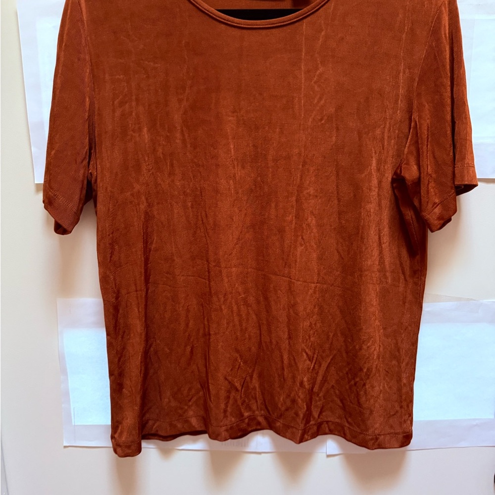 Terracotta Short Sleeve Travelers Top. Chicos size 2 (M-L).